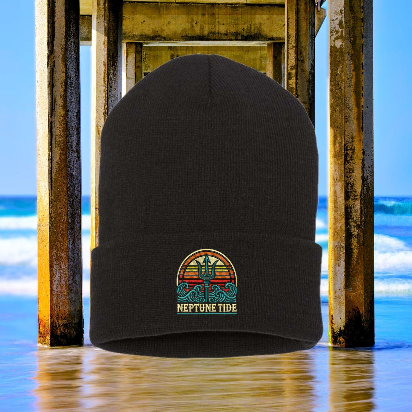 Trident Sunset Cuffed Beanie