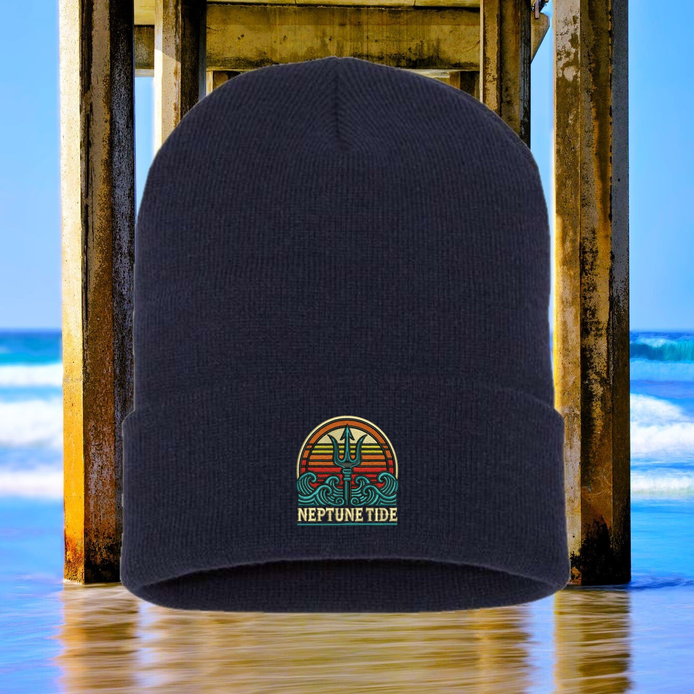 Trident Sunset Cuffed Beanie