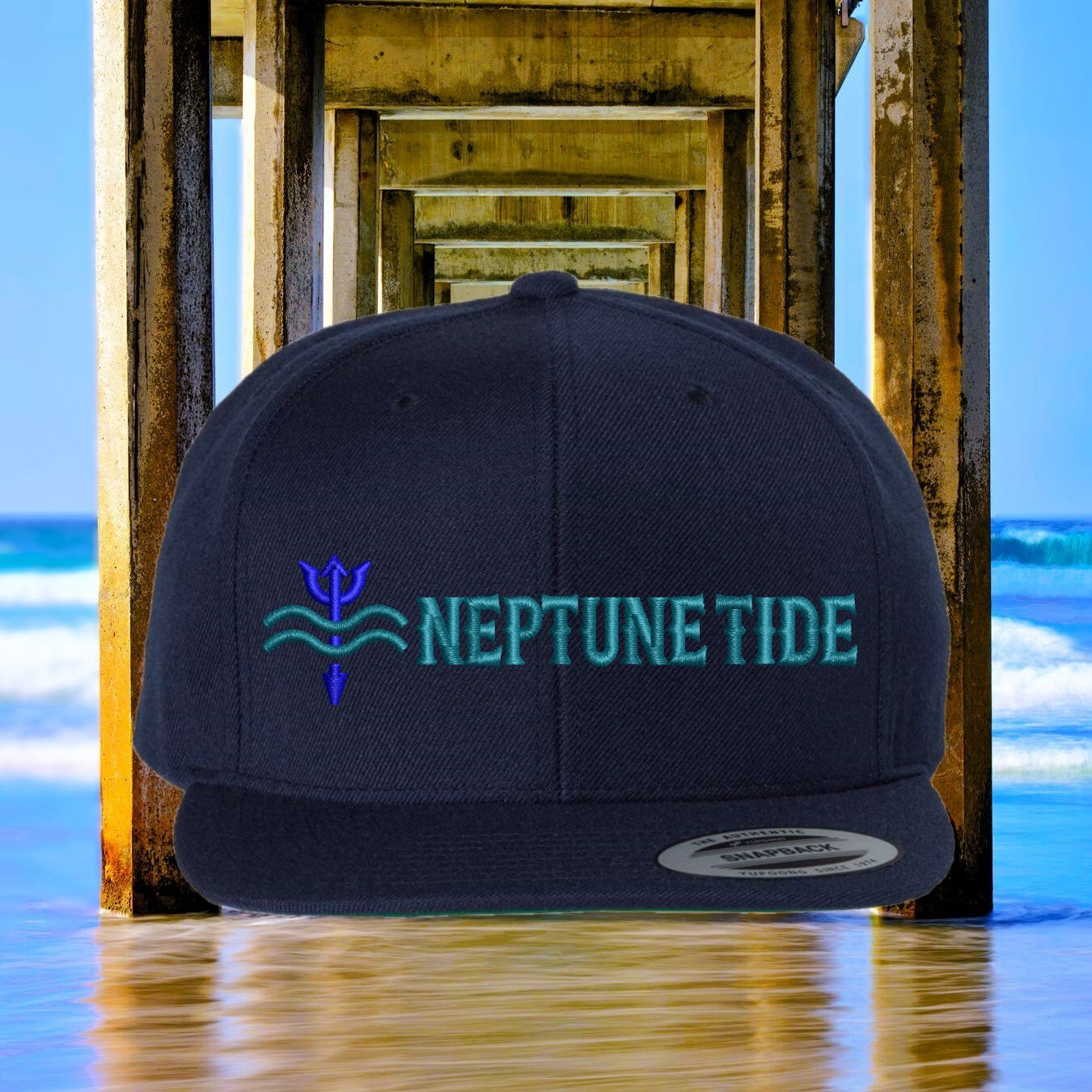 Ocean Depths Trident Flat Brim - Snapback