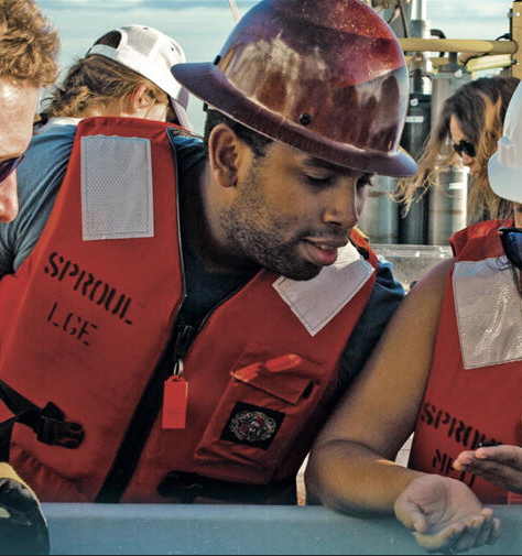Daniel Conley conducting marine science fieldwork